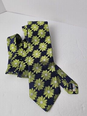 Ted Baker 100% Silk Blue Floral Necktie Jacquard Woven Tie Luxury‎ Hand Tailored